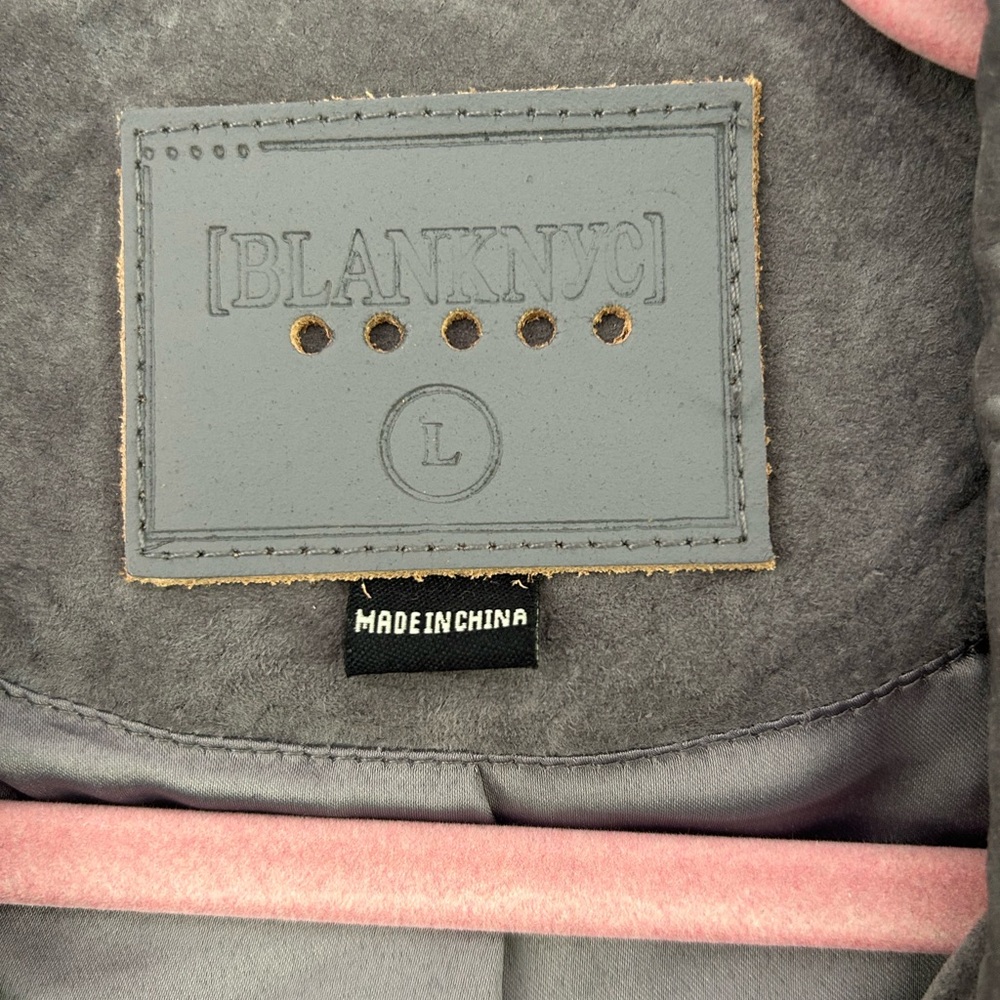 NWT NEW Nordstrom Blank NYC Gray Suede Moto Jacket Large L - Picture 5 of 5